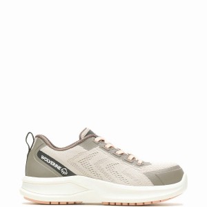 Beige Women Wolverine Bolt DuraShocks® Knit CarbonMax® Work Shoes | OBY5779AN