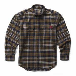 Black Green Men Wolverine Glacier Heavyweight Long Sleeve Flannel Shirts | VLN1317YO