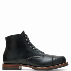 Black Men Wolverine 1000 Mile Cap-Toe Classic Work Boots | LON533HQ