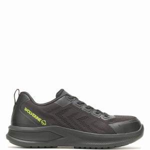 Black Men Wolverine Bolt DuraShocks® Knit CarbonMax® Work Shoes | YCJ3867CR