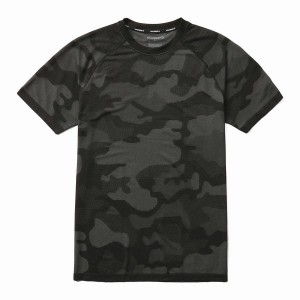 Black Men Wolverine Camo Mesh Crew Neck Undershirt T Shirts | XPA4286ZT