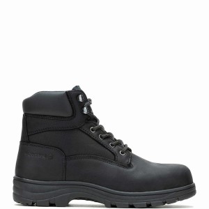 Black Men Wolverine Carlsbad 6" Steel-Toe Work Boots | WMS3226BH