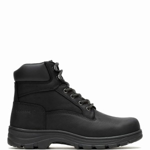 Black Men Wolverine Carlsbad Waterproof 6" Work Boots | HPV5033UI