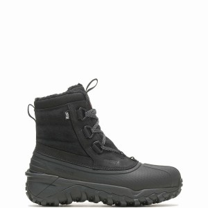 Black Men Wolverine Glacier Surge Insulated Work Boots | YNN838IU