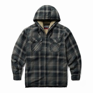 Black Men Wolverine Hastings Sherpa Lined Hooded Shirt Jackets | TKB898WN