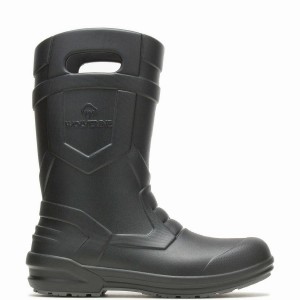 Black Men Wolverine Scout Injected Pull-On Wellington Boots | DJP2447VP