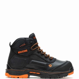 Black Orange Men Wolverine Overpass CarbonMAX® 6" Work Boots | LSG3359GT