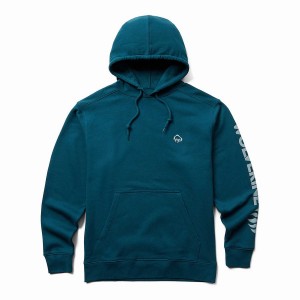 Blue Men Wolverine Graphic- Sleeve Logo Hoodie | OXL260SB