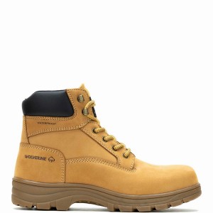 Brown Men Wolverine Carlsbad Waterproof 6" Work Boots | KPX9248GG