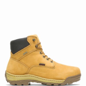 Brown Men Wolverine Dublin Waterproof Insulated 6" Work Boots | XST7356CB