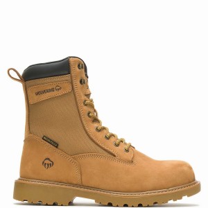 Brown Men Wolverine Floorhand Insulated 8" Work Boots | ZVD8390SS