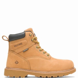 Brown Men Wolverine Floorhand Waterproof 6" Work Boots | MAP164MA