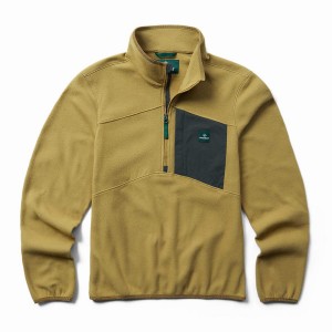 Brown Men Wolverine Polar 1/4 Zip Fleece | VLI9598JC