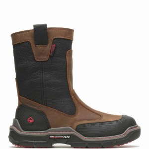 Brown Men Wolverine Raider DuraShocks® Heavy Duty CarbonMAX® Work Wellington Boots | ABV2272SX