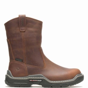 Brown Men Wolverine Raider DuraShocks® Waterproof CarbonMAX® Wellington Boots | VZO4154IO