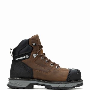 Brown Men Wolverine ReForce EnergyBound™ Heavy Duty 6" CarbonMax® Work Boots | DBK4645OJ