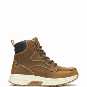 Brown Men Wolverine Ride Performance Wedge 6" Work Boots | PFH378KO