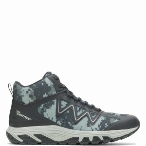 Camo Black Women Wolverine Rush Mid Work Boots | SXG6182FG