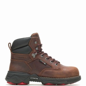 Dark Brown Black Men Wolverine Hellcat Fuse DuraShocks® UltraSpring™ 6" CarbonMAX® Work Boots | HHM2156EB