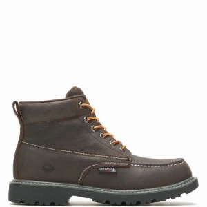 Dark Coffee Men Wolverine Floorhand Moc Toe 6” Work Boots | NON6166JA