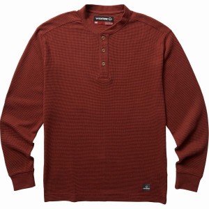 Dark Red Men Wolverine Walden Long Sleeve Henley Big & Tall T Shirts | RGD5221UZ