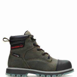 Green Men Wolverine Floorhand LX Cap-Toe Steel-Toe 6" Work Boots | ANA289GI