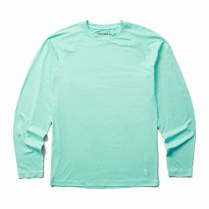 Green Men Wolverine Sun-Stop Long Sleeve Crew T Shirts | HNP695MZ