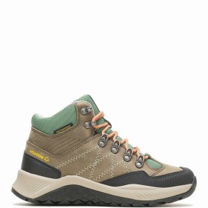 Grey Green Women Wolverine Luton Waterproof Hiking Boots | OGX1589NF