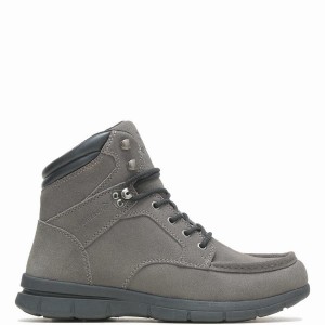 Grey Men Wolverine Karlin Moc Toe Work Boots | YGW8822WQ