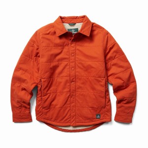 Orange Men Wolverine Sherpa Shirt Jackets | ORZ6687KO