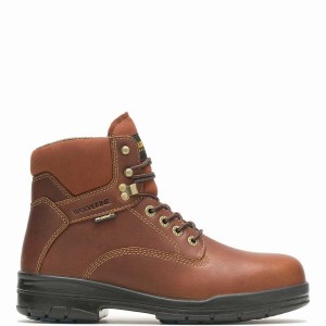 Red Brown Men Wolverine DuraShocks® SR 6" Steel Toe Work Boots | ROE204JE