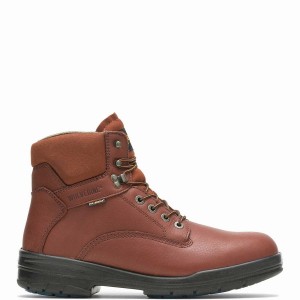 Red Brown Men Wolverine DuraShocks® SR Steel-Toe Direct-Attach 6" Work Boots | GKA6511AZ