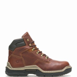 Red Brown Men Wolverine Raider DuraShocks® 6" CarbonMAX® Work Boots | MFJ7725HE