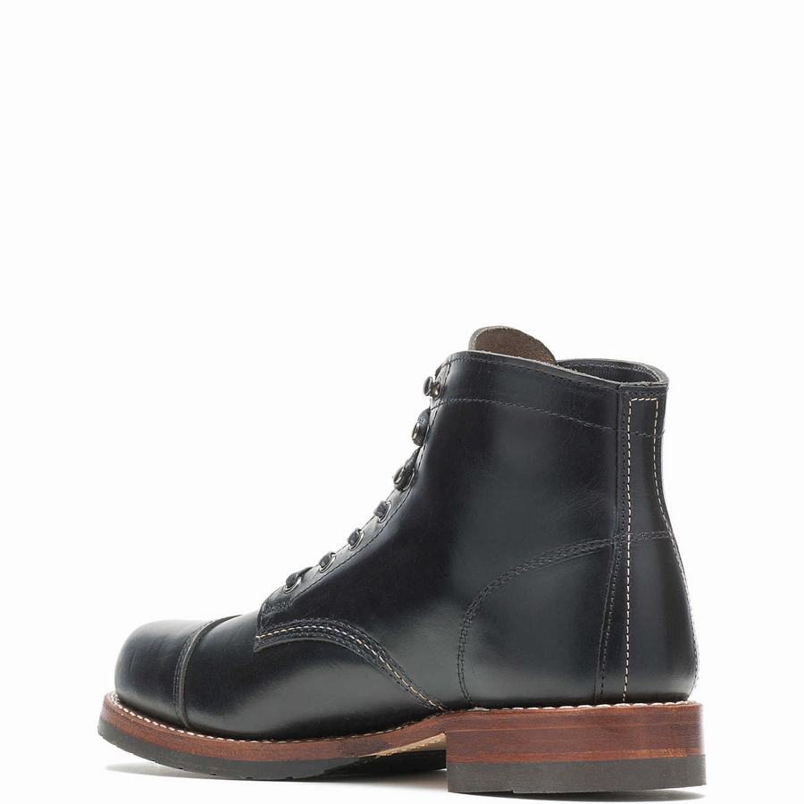 Black Men Wolverine 1000 Mile Cap-Toe Classic Work Boots | LON533HQ