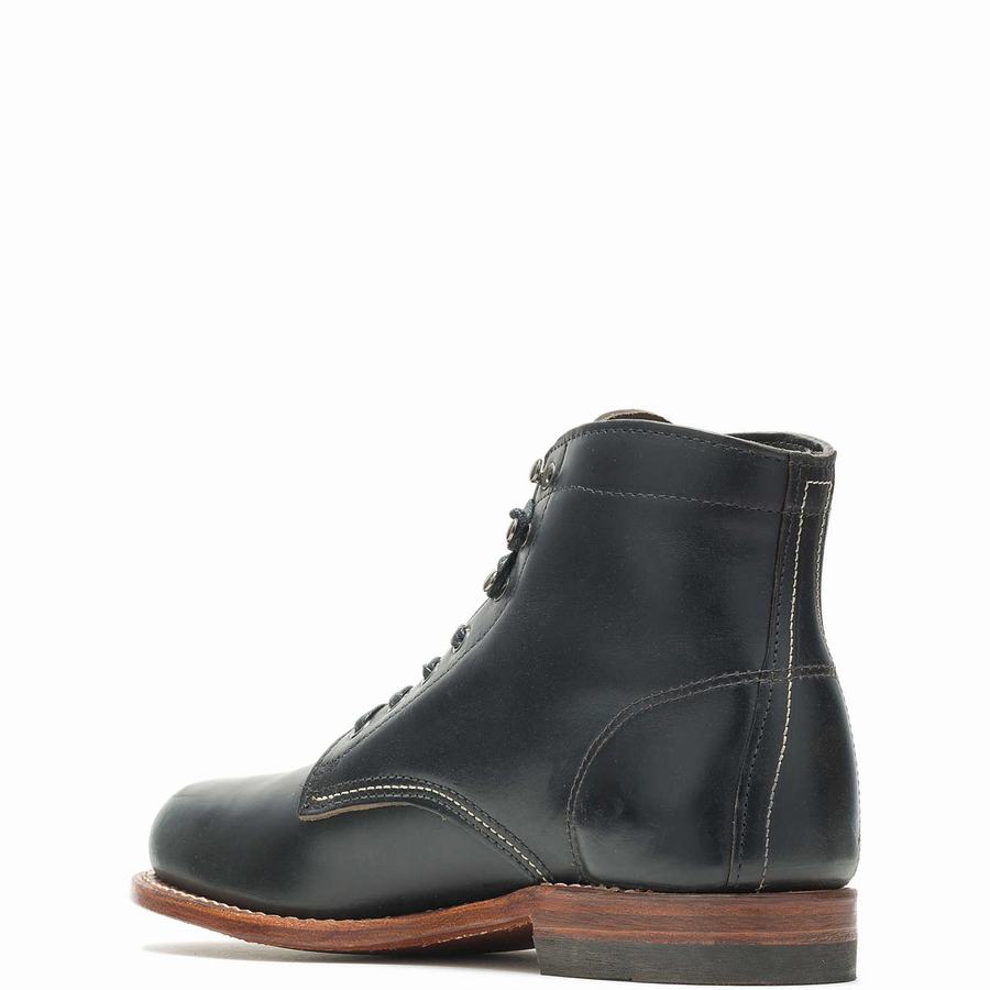 Black Men Wolverine 1000 Mile Plain-Toe Original Work Boots | OJW4375IC