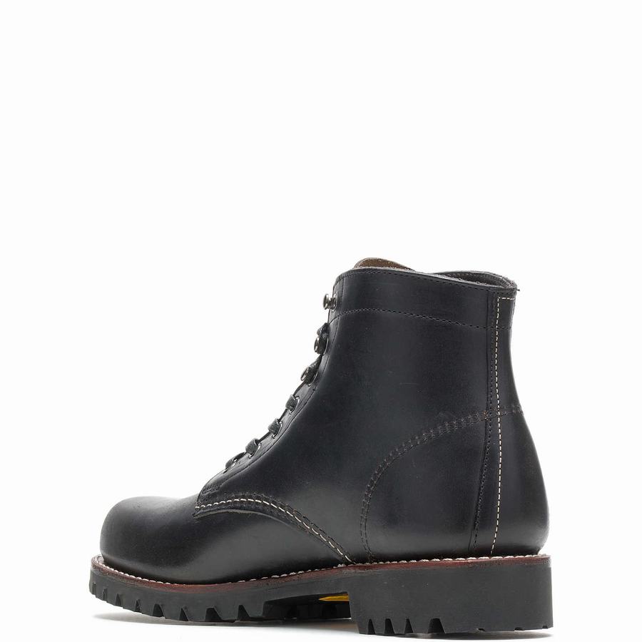 Black Men Wolverine 1000 Mile Plain-Toe Rugged Work Boots | TJW2248FI