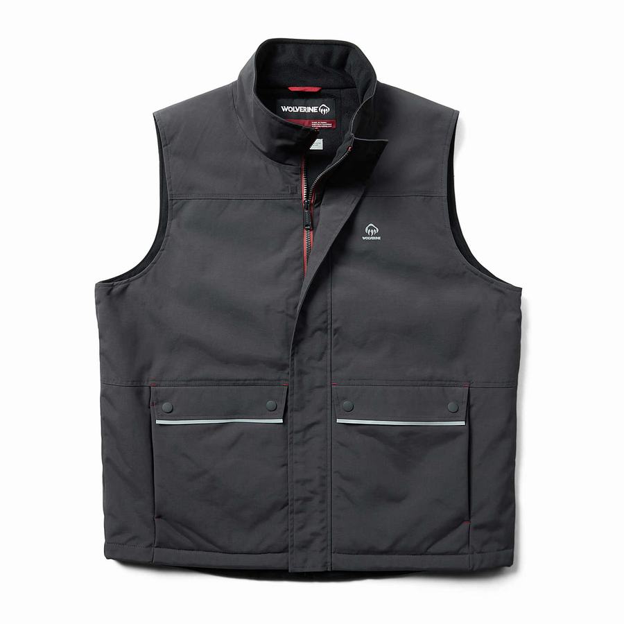 Black Men Wolverine Auger Waterproof Insulated Vest | RHZ3472NY