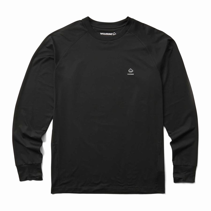 Black Men Wolverine Cascade Performance Crew Fleece | GNH3583QK