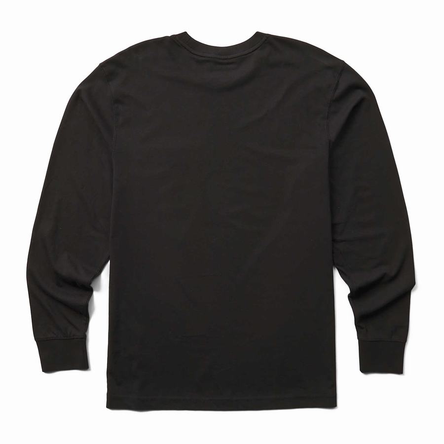 Black Men Wolverine Classic Long Sleeve Pocket Tee T Shirts | MMA1166VY