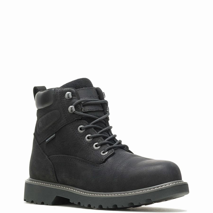 Black Men Wolverine Floorhand Waterproof Steel-Toe 6