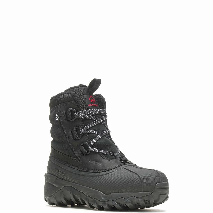 Black Men Wolverine Glacier Surge Insulated Work Boots | YNN838IU