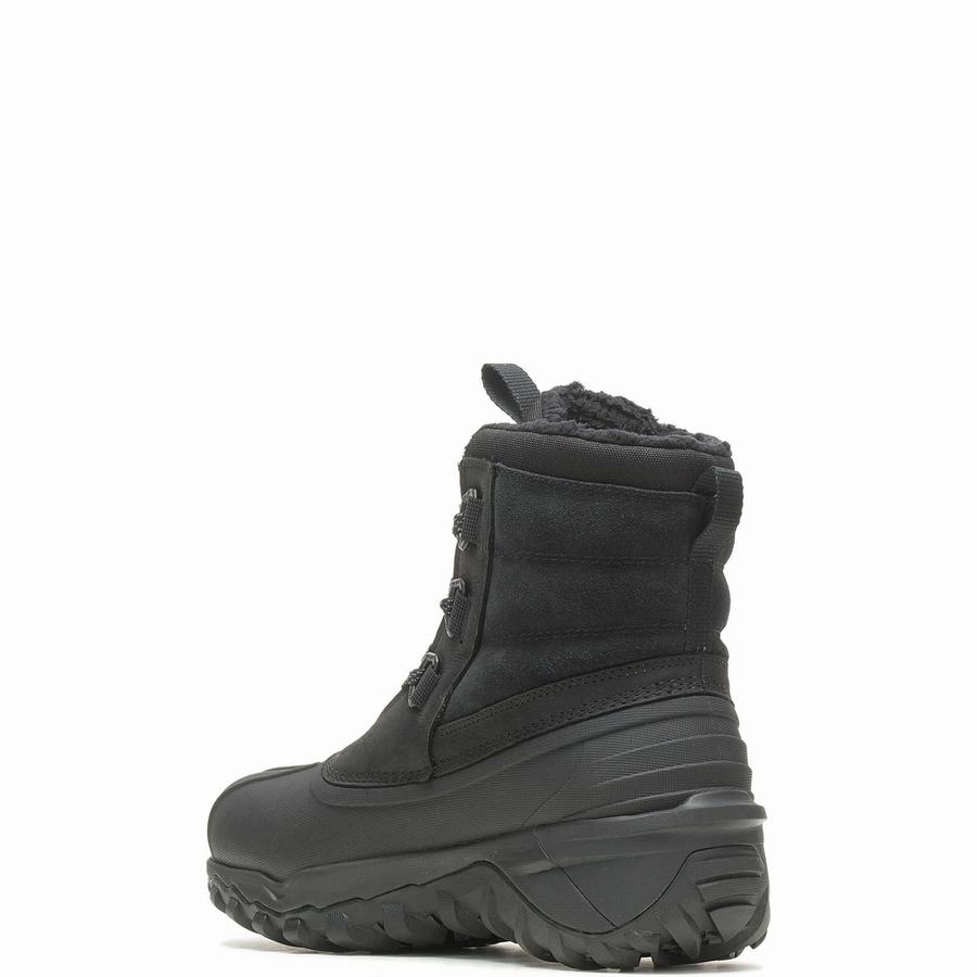 Black Men Wolverine Glacier Surge Insulated Work Boots | YNN838IU