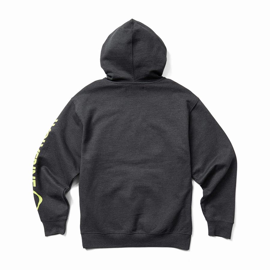 Black Men Wolverine Graphic- Sleeve Logo Hoodie | QLO33MQ