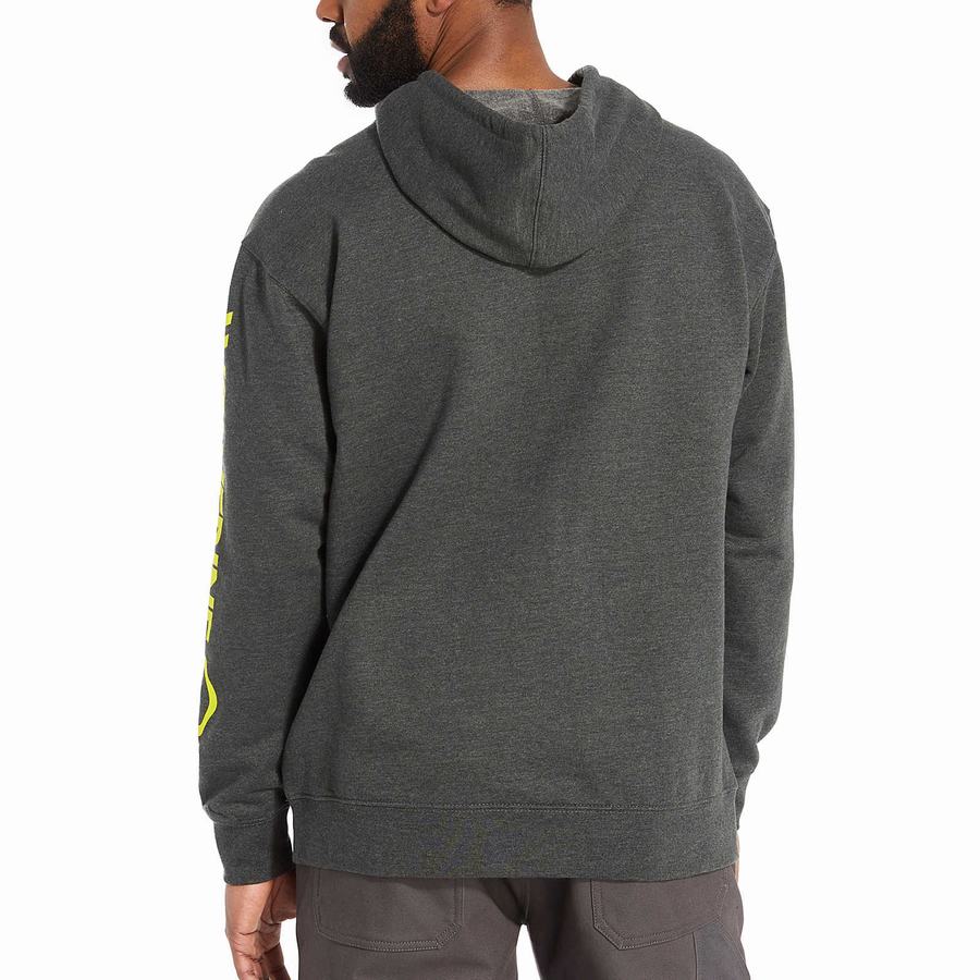 Black Men Wolverine Graphic- Sleeve Logo Hoodie | QLO33MQ