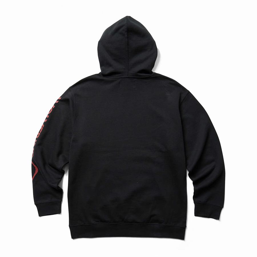 Black Men Wolverine Graphic- Sleeve Logo Hoodie | JSZ8622UF