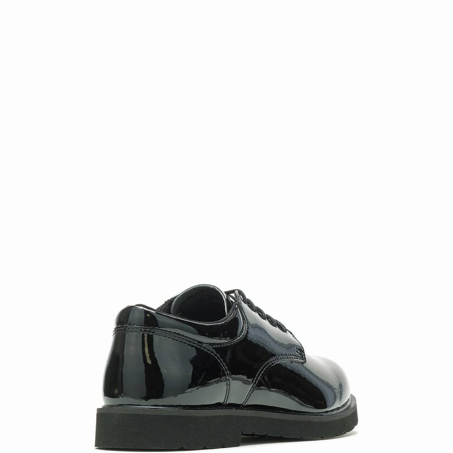 Black Men Wolverine High Gloss Duty Oxford Shoes | HQK9774AN