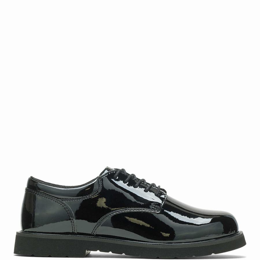 Black Men Wolverine High Gloss Duty Oxford Shoes | HQK9774AN