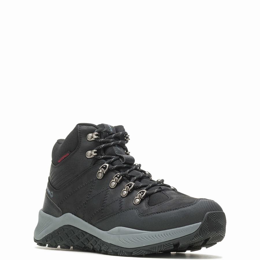 Black Men Wolverine Luton Waterproof Hiking Boots | EBV2714NW