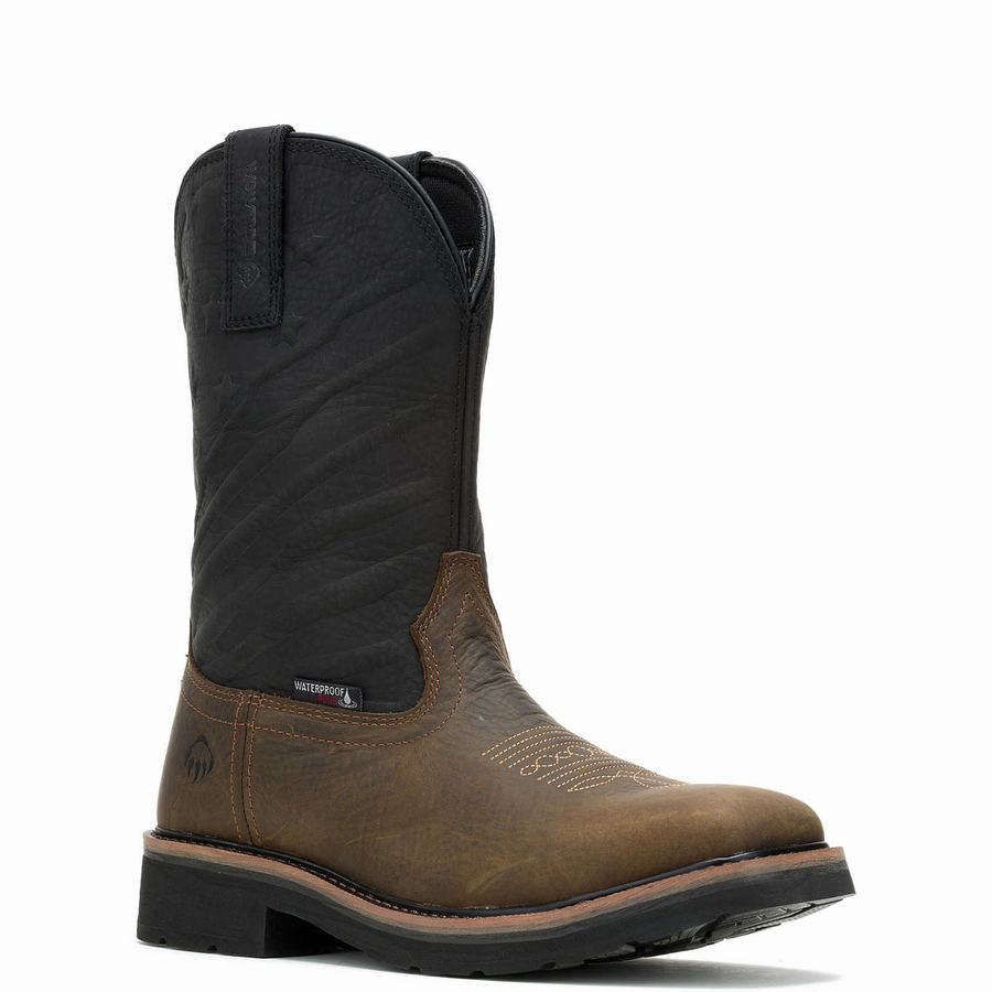 Black Men Wolverine Rancher Flag LX Steel-Toe Wellington Boots | DIZ3475XI