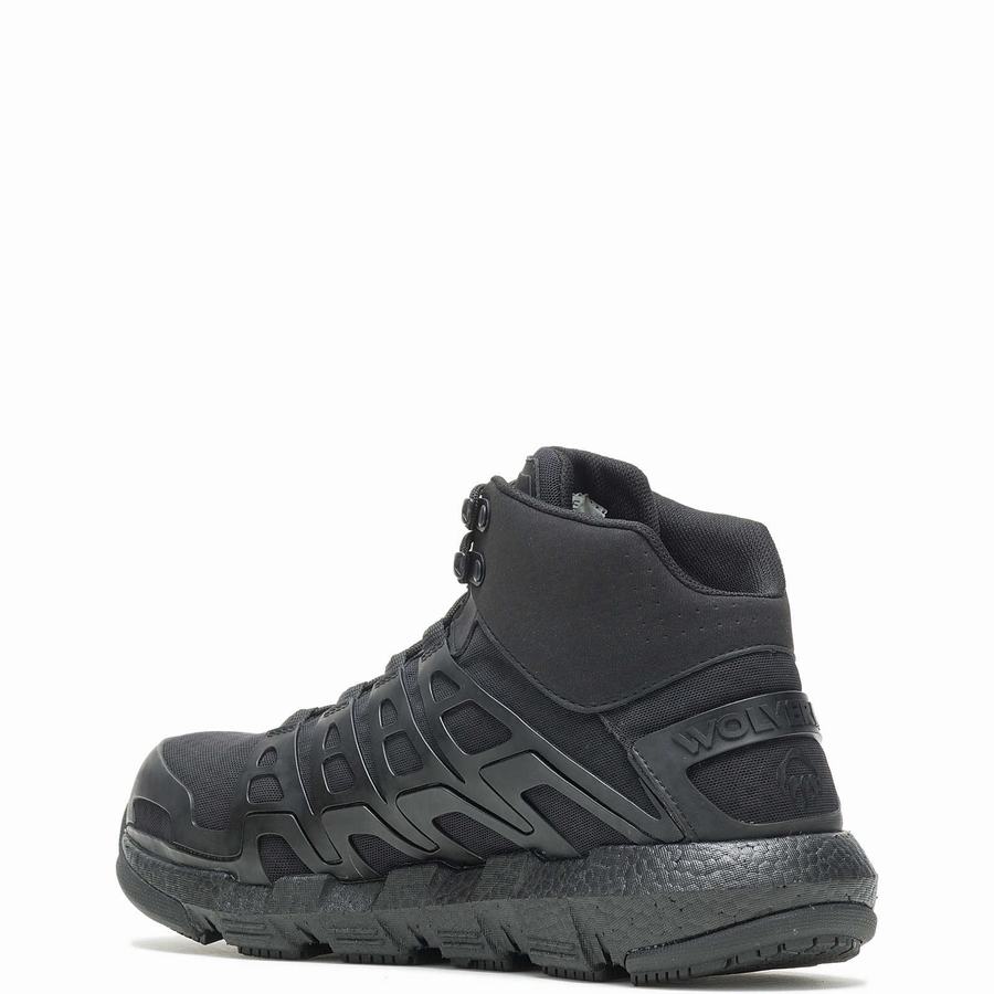 Black Men Wolverine Rev Vent UltraSpring™ DuraShocks® CarbonMAX® Work Shoes | XDZ6185NH